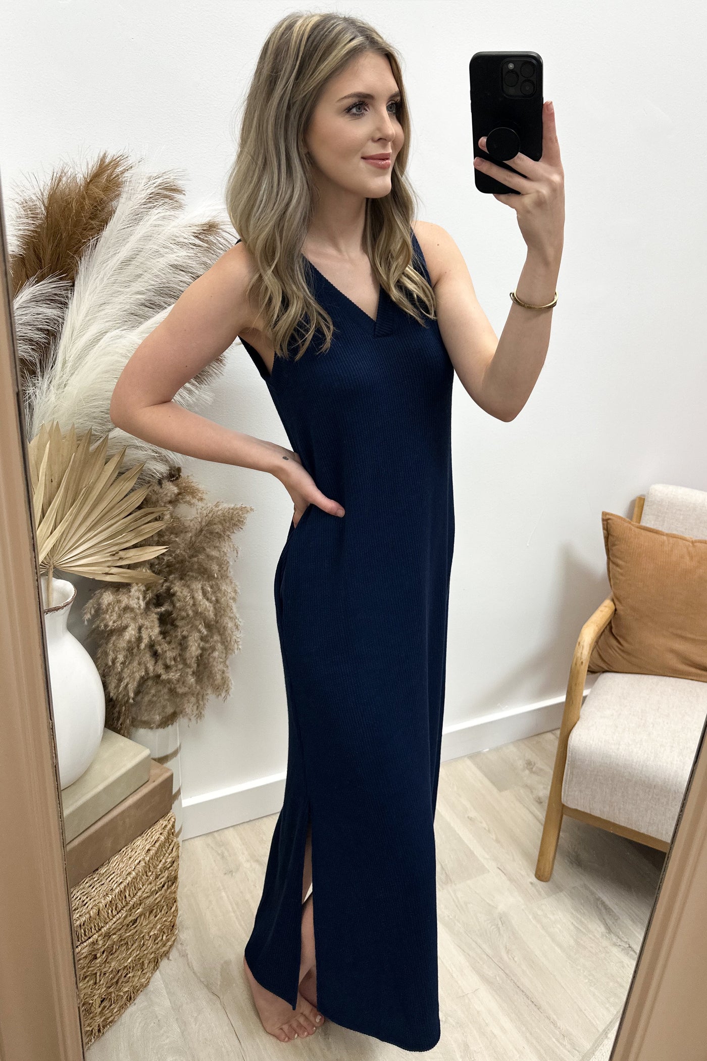 "Soft Spaces" Dress (Navy)