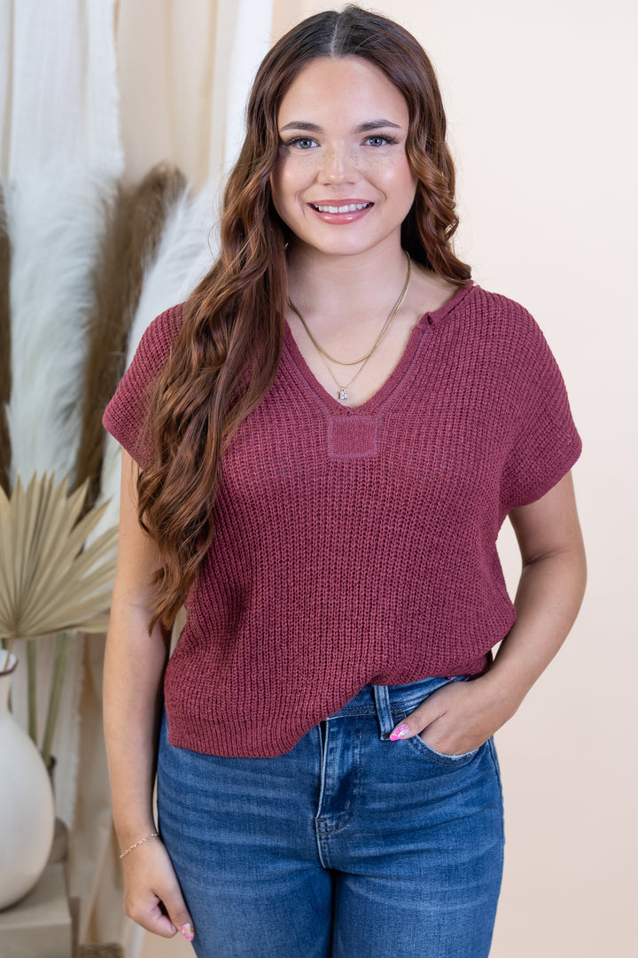 "Radiant Energy" Top (Maroon)