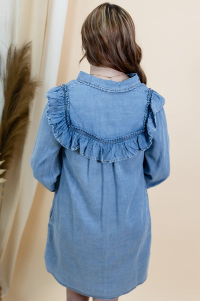 "Marked In Time" Dress (Denim)