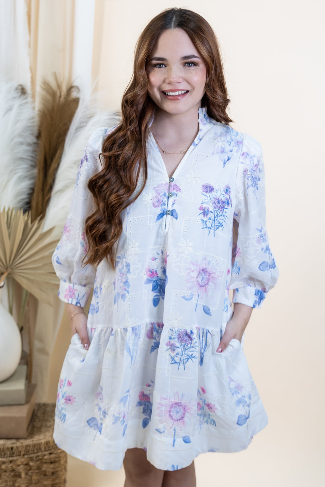 "Brunch Blooms" Dress (Lavender)