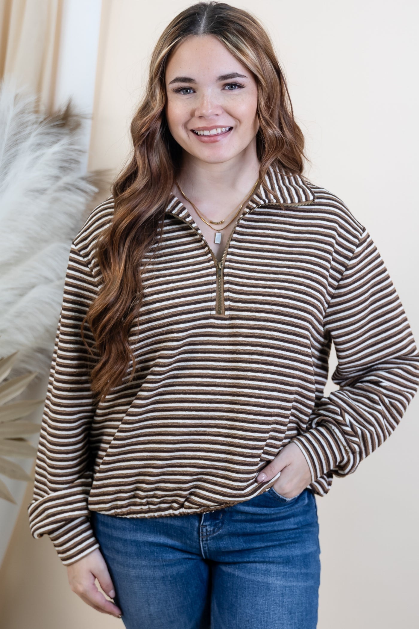 "No Doubts" Long Sleeve Top (Brown)