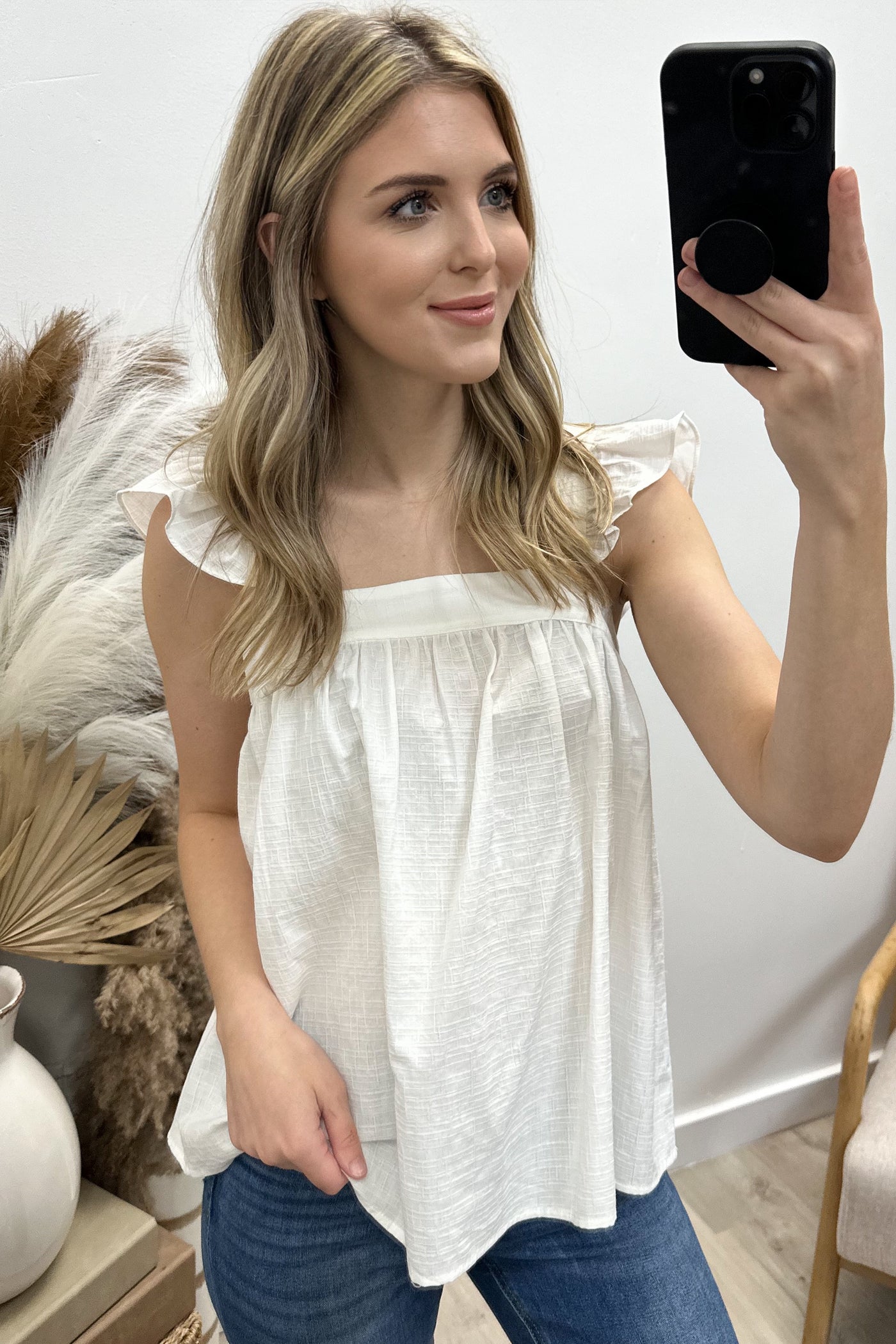 "Lingering Glances" Blouse (Off White)