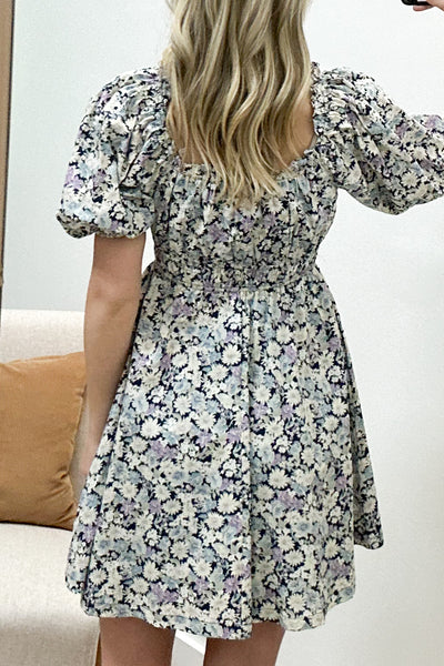 "Dancing With Joy" Dress (Navy Floral)