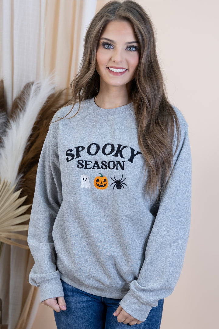 "Spooky Season" Sweatshirt (Heather Grey)