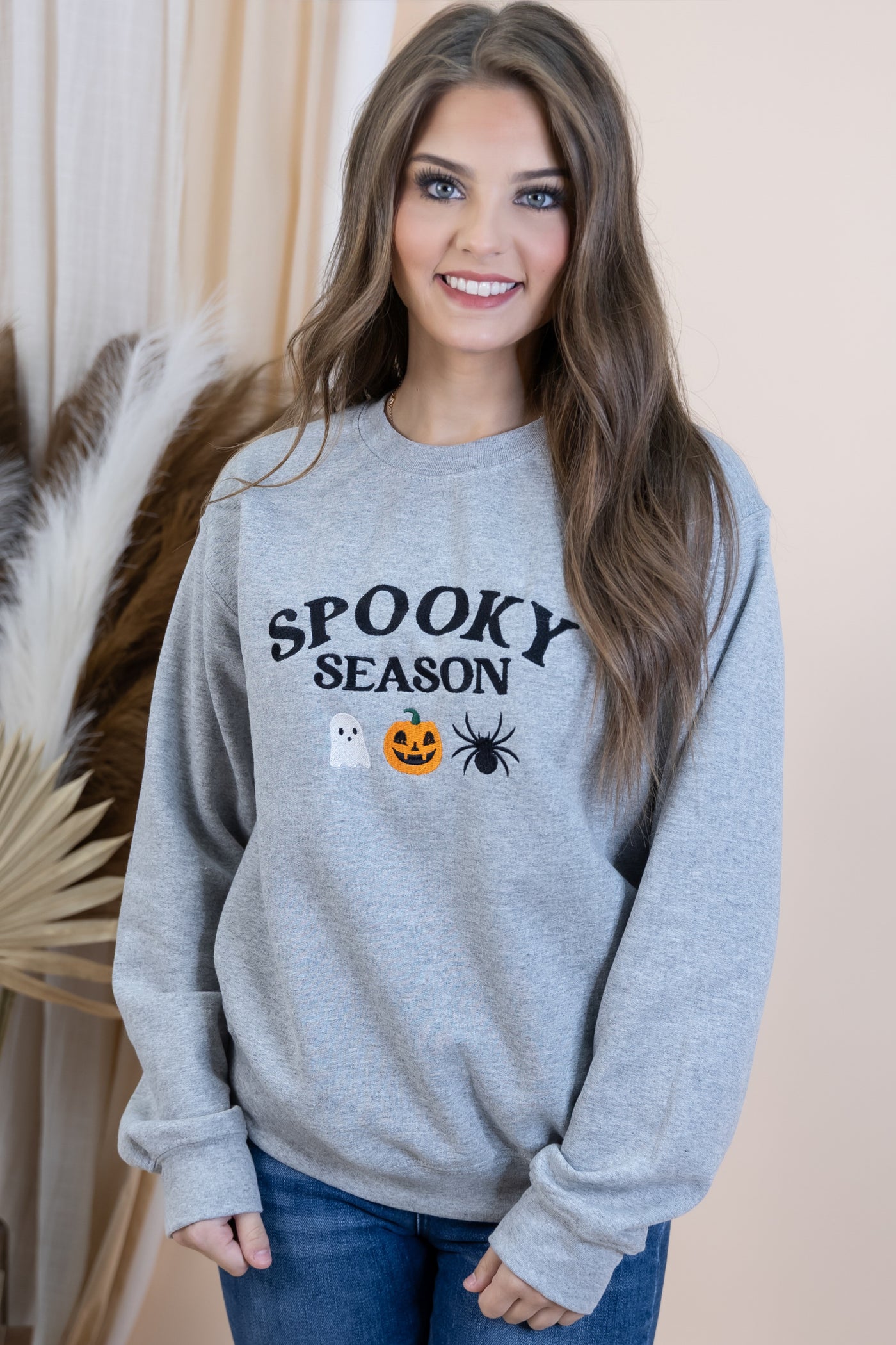 "Spooky Season" Sweatshirt (Heather Grey)