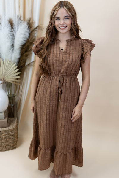 "Lost Connection" Dress (Brown)