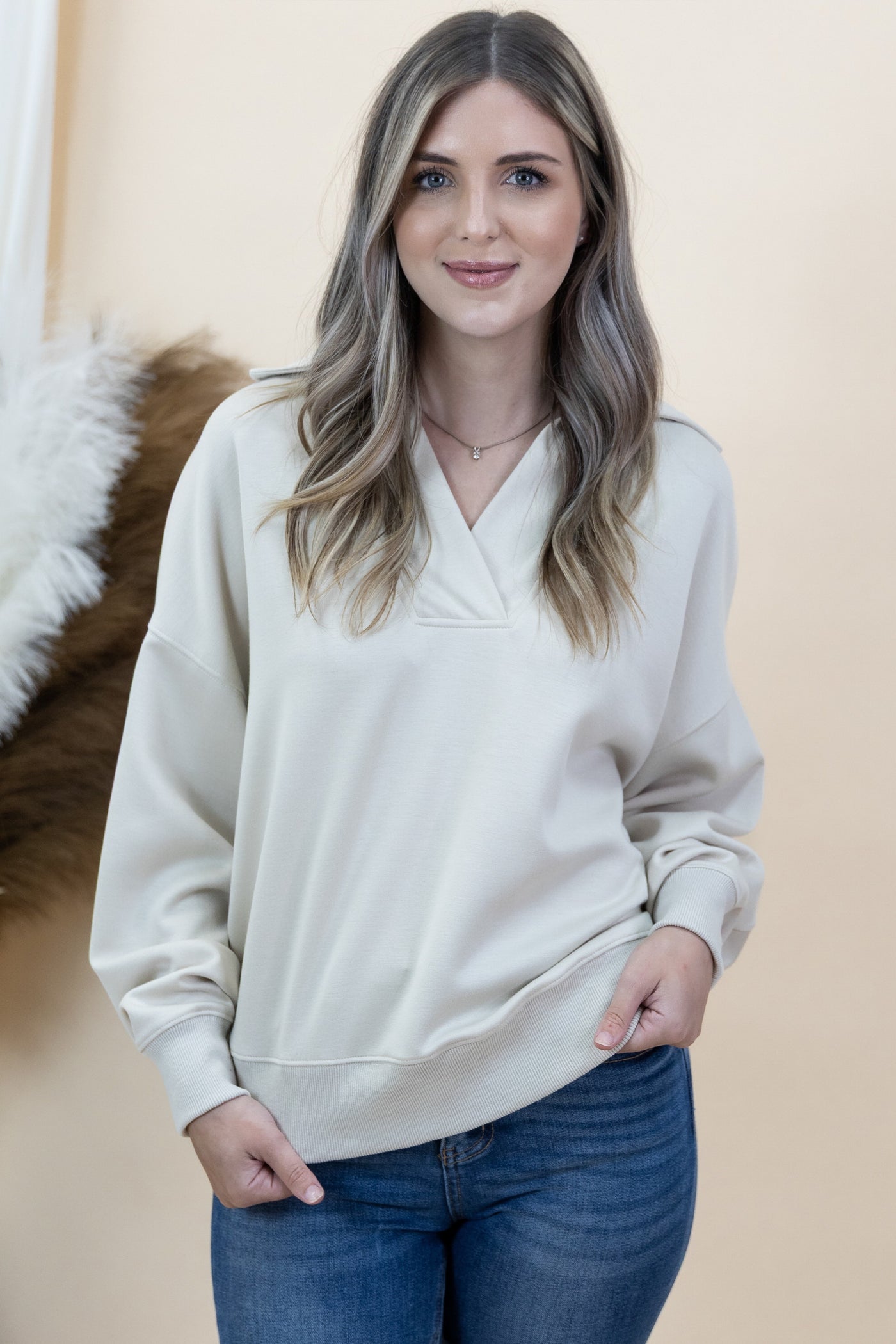 "Doing Just Fine" Sweatshirt (Ecru)