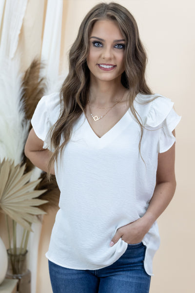 "From The Top" Blouse (Off White)