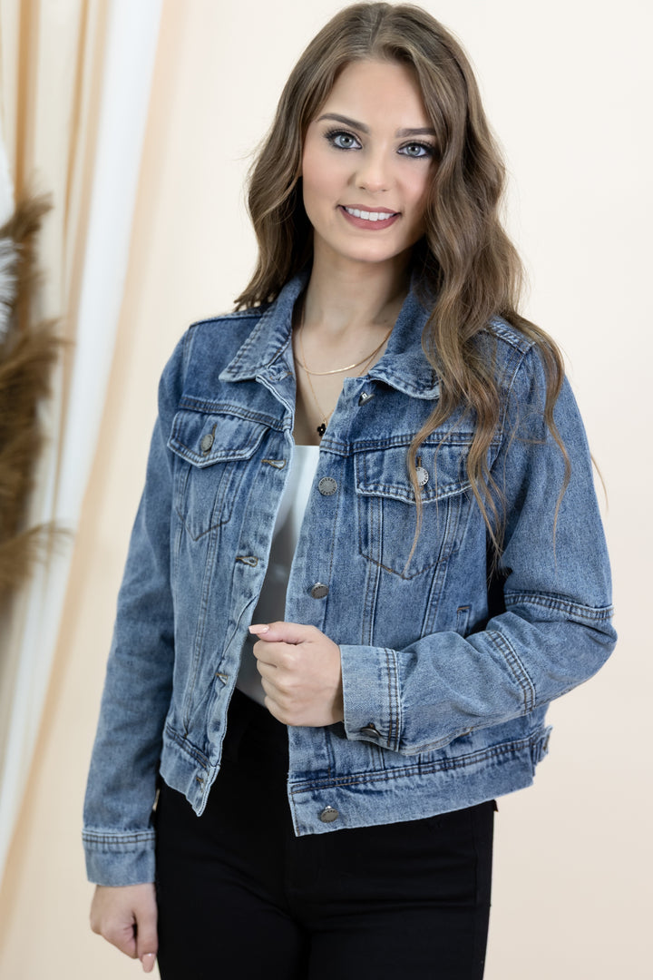 "Feeling Different" Jacket (Medium Denim)