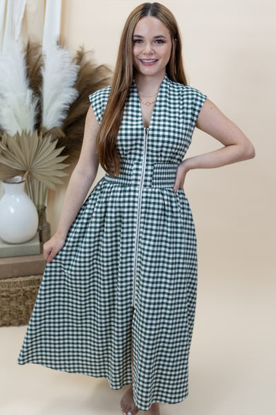 "Falling Into Place" Dress (Forest)