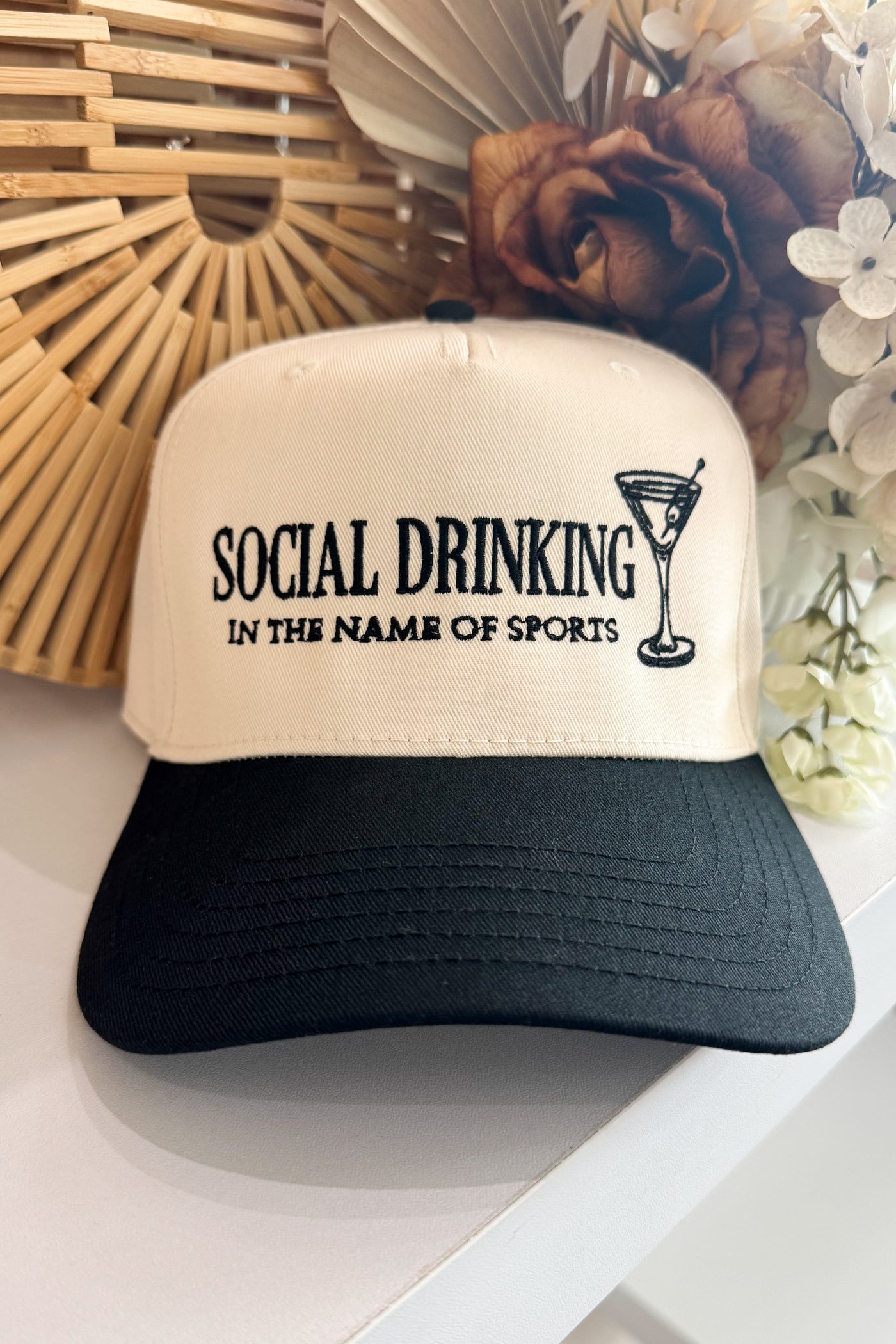 Social Drinking Trucker Hat (Black/Natural)