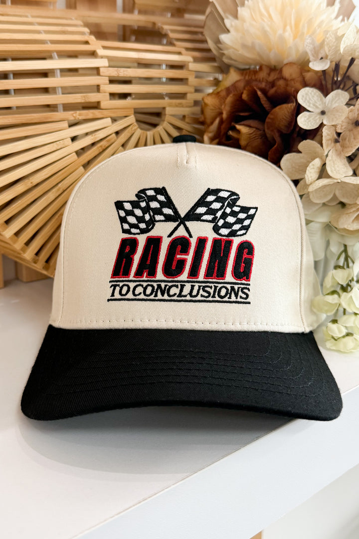 Racing To Conclusions Trucker Hat (Black/Natural)