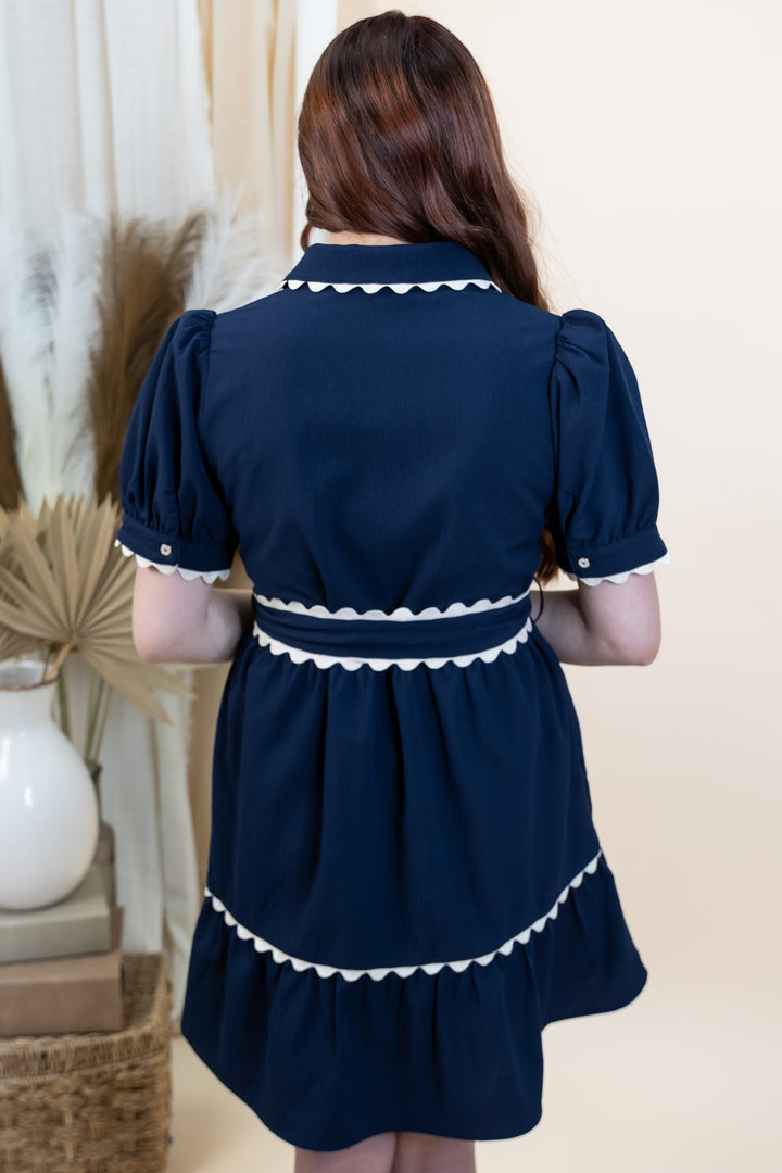"Sailing Away" Dress (Navy)