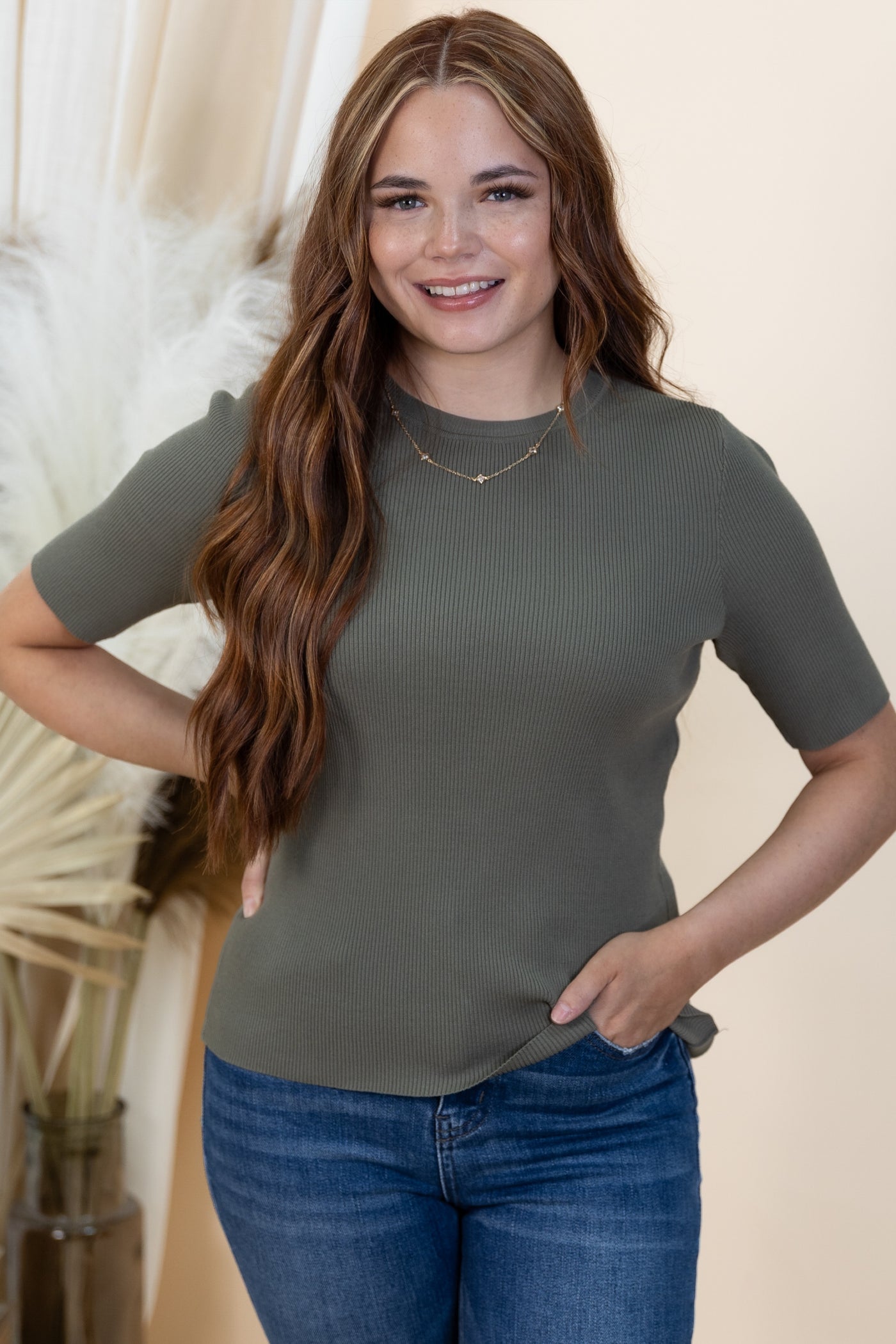 "Newfound Peace" Top (Grey Olive)