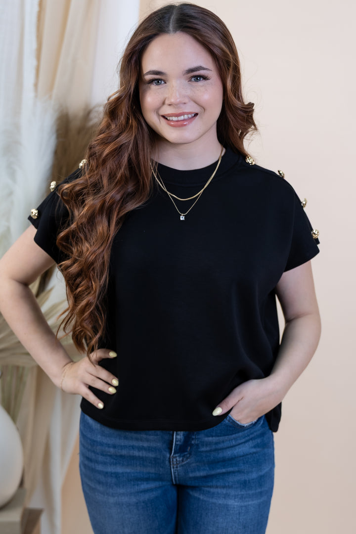"Golden Glow" Top (Black)