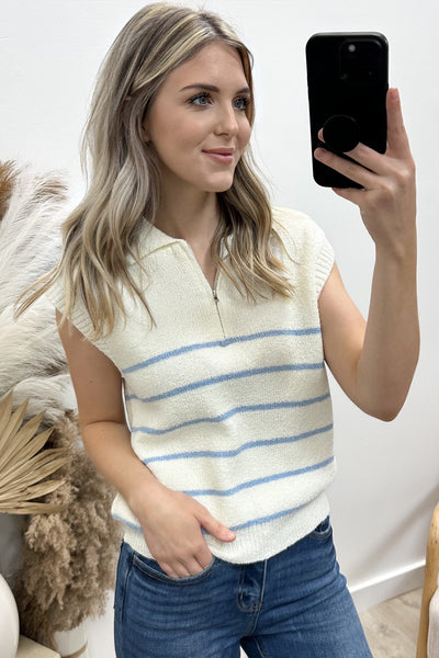 "Chill That Zip" Top (Light Blue)