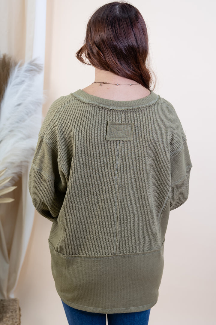 "On The Edge" Top (Olive)