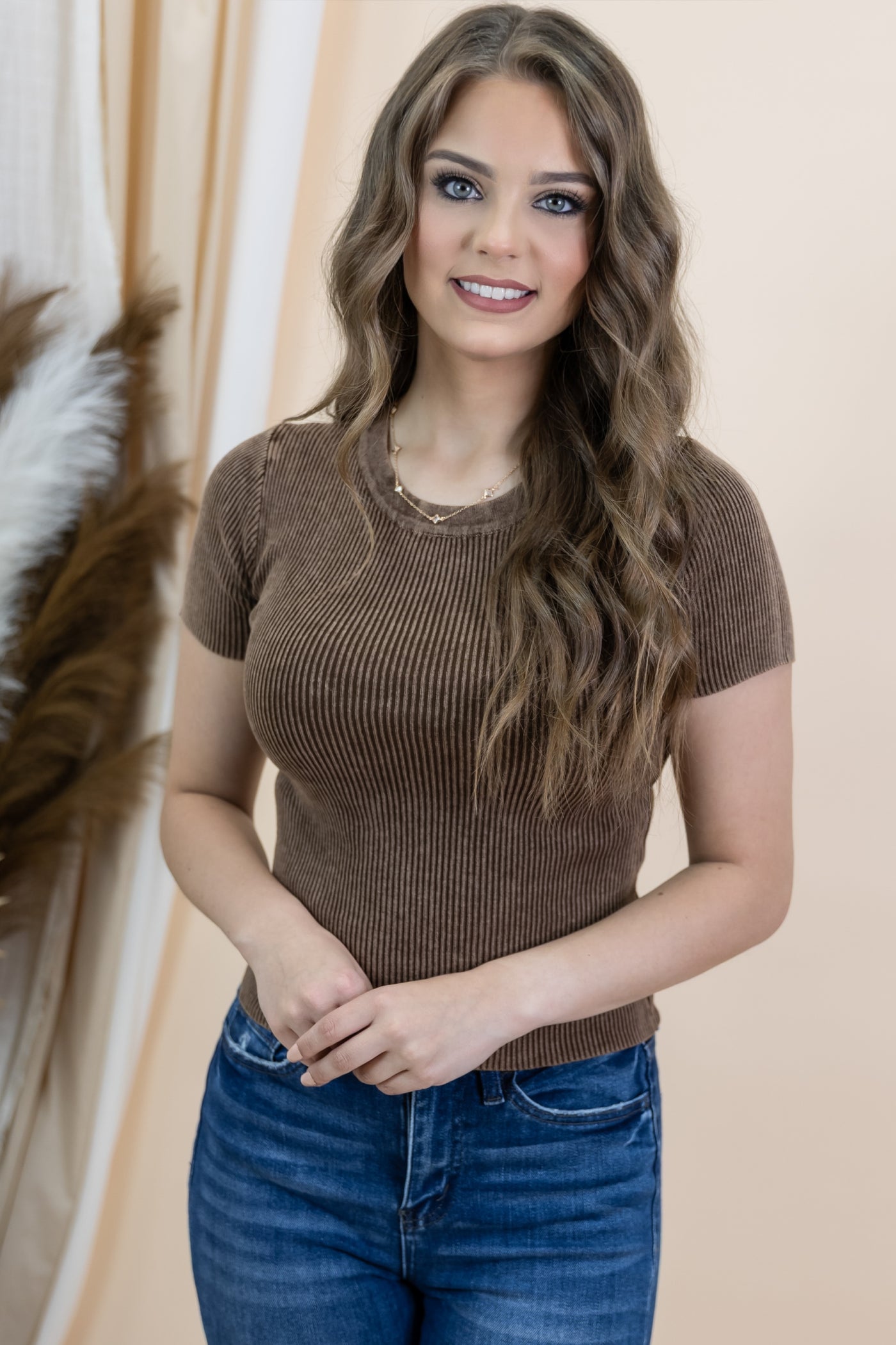 "Anything But Basic" Top (Brown)