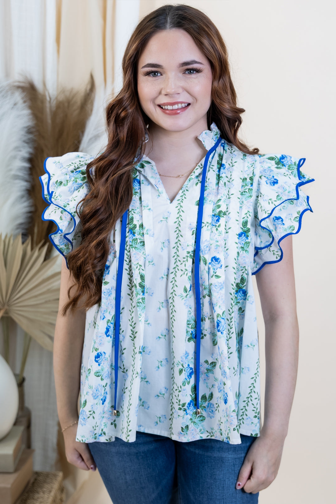 "Royal Gardens" Top (Blue)