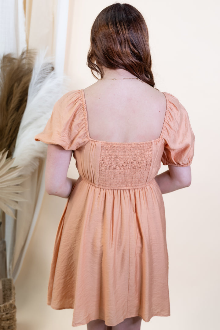 "Glowing With Grace" Dress (Light Apricot)