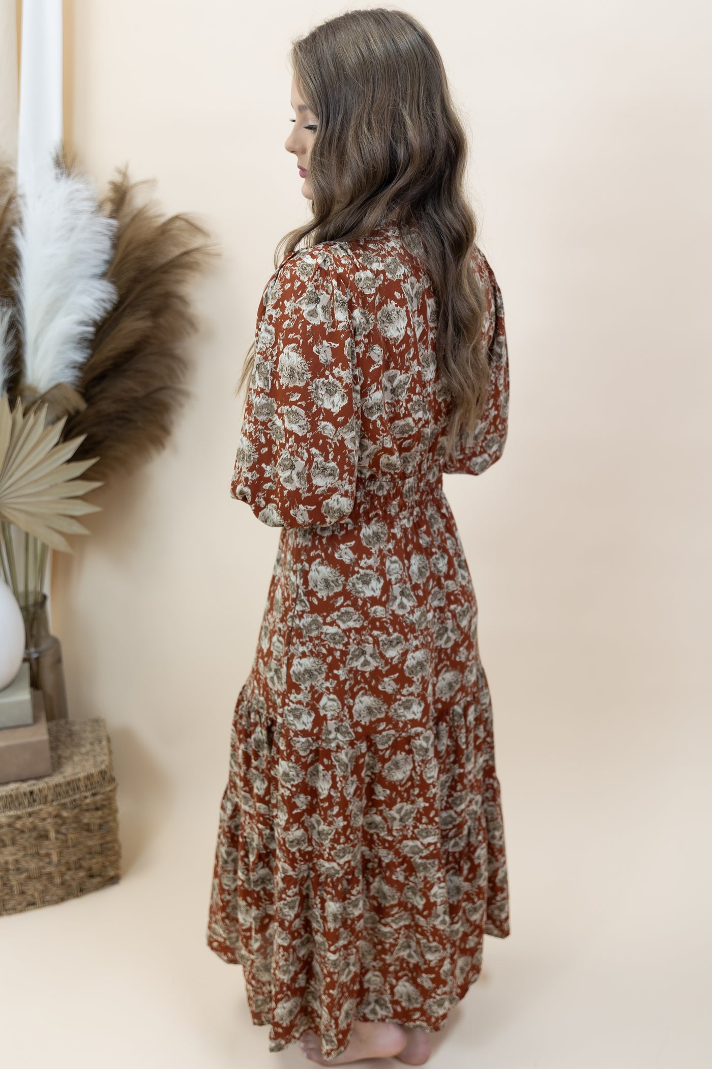 "Leaving Impressioins" Dress (Cinnamon/Taupe)