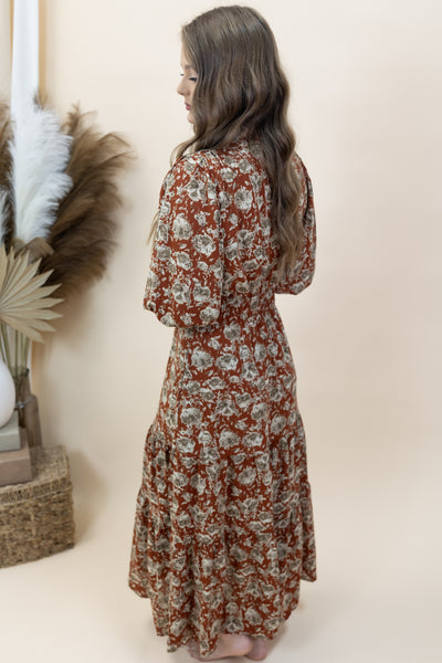 "Leaving Impressioins" Dress (Cinnamon/Taupe)