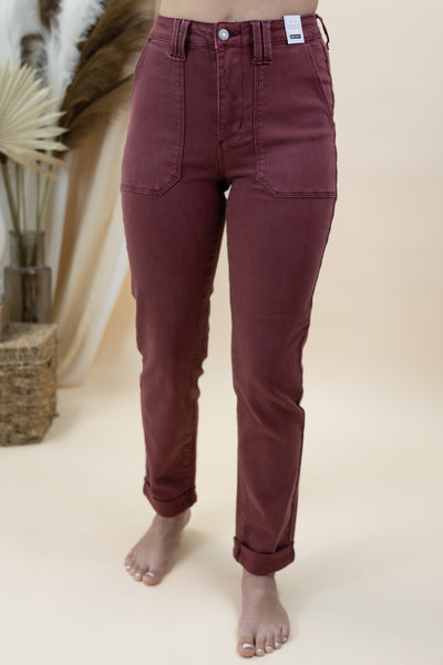 Carmine Weekender Jeans (Burgundy)