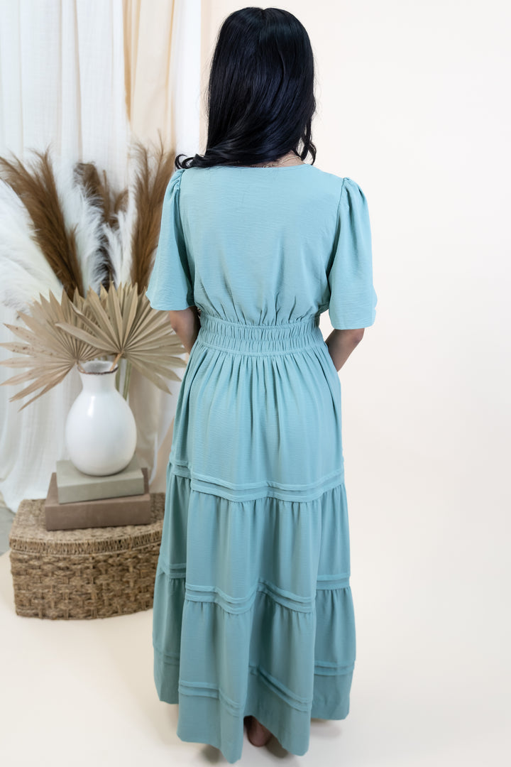 "Classic Charm" Dress (Sage)