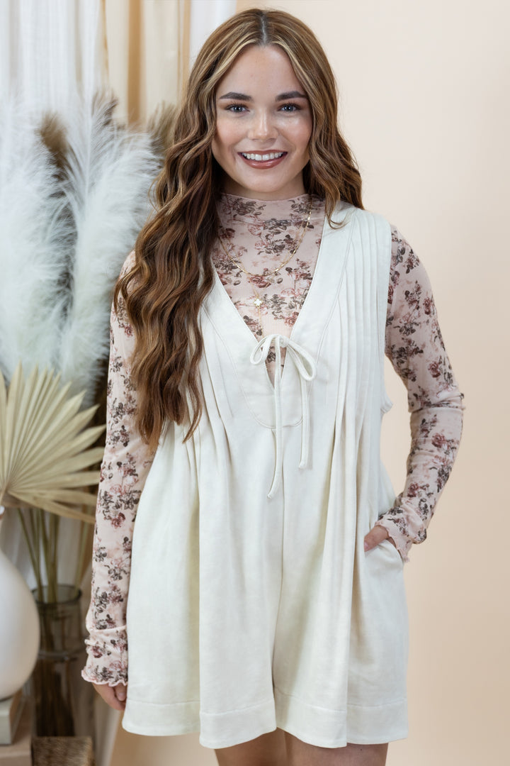 "Purposely Subtle" Romper (Cream)