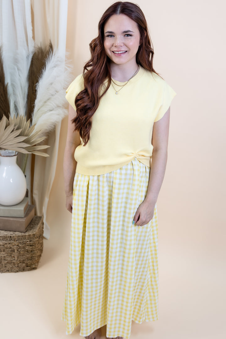"Summer Stroll" Dress (Lemon)