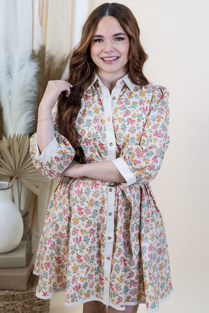 "Blooming In Grace" Dress (Cream)