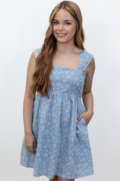 "A Fine Line" Dress (Light Denim)