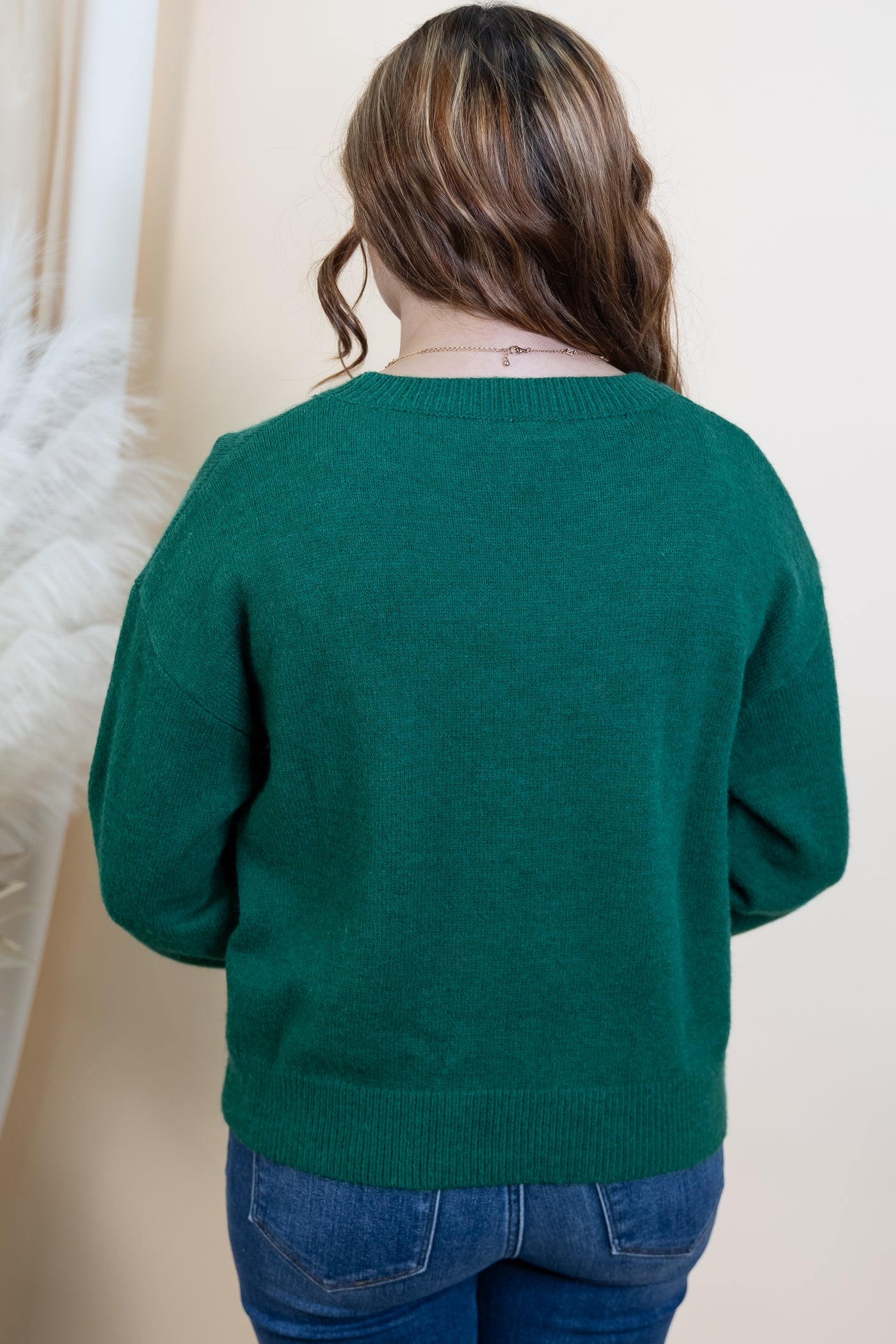 "Holiday Cheer" Sweater (Green/White)