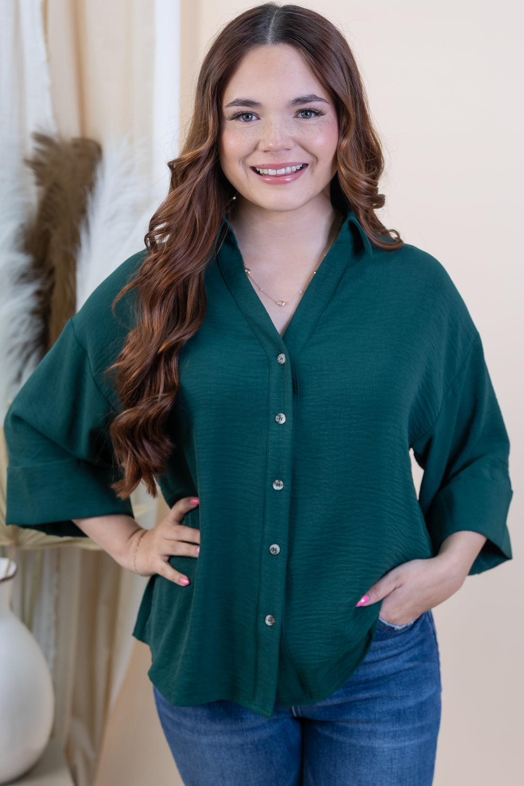 "Sharp & Simple" Button Up (Green)