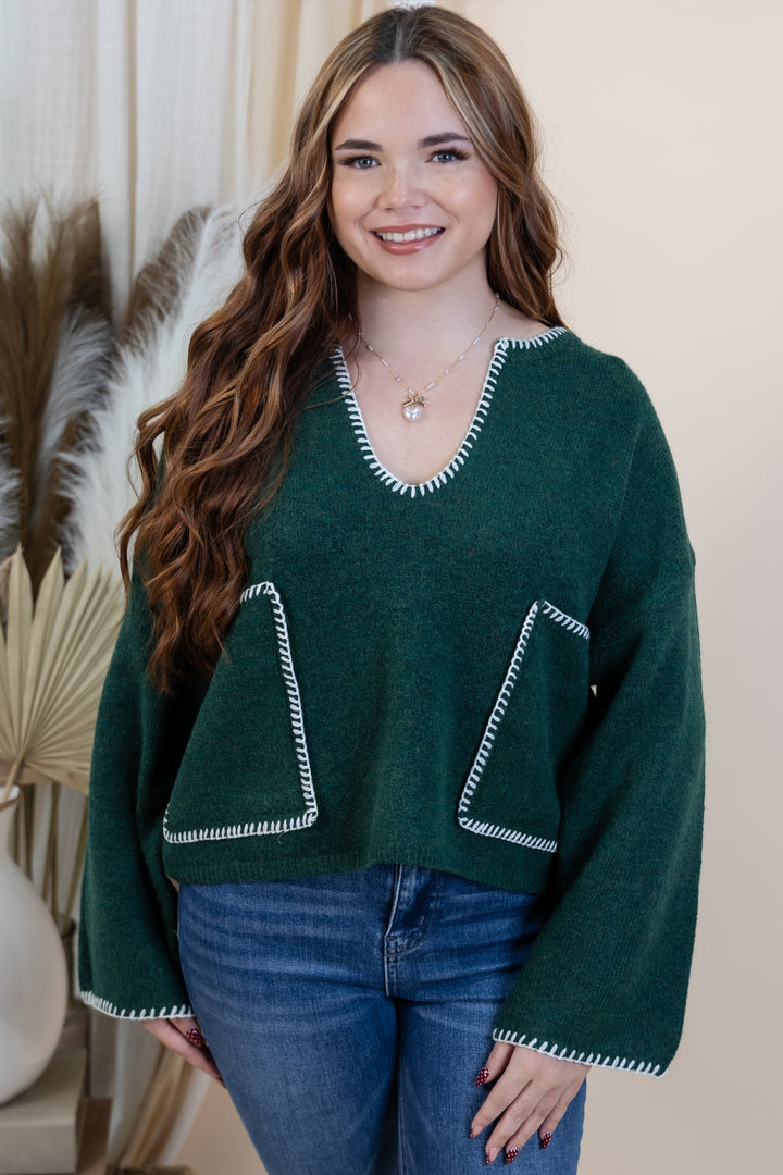 "Into The Evergreens" Sweater (Hunter Green)