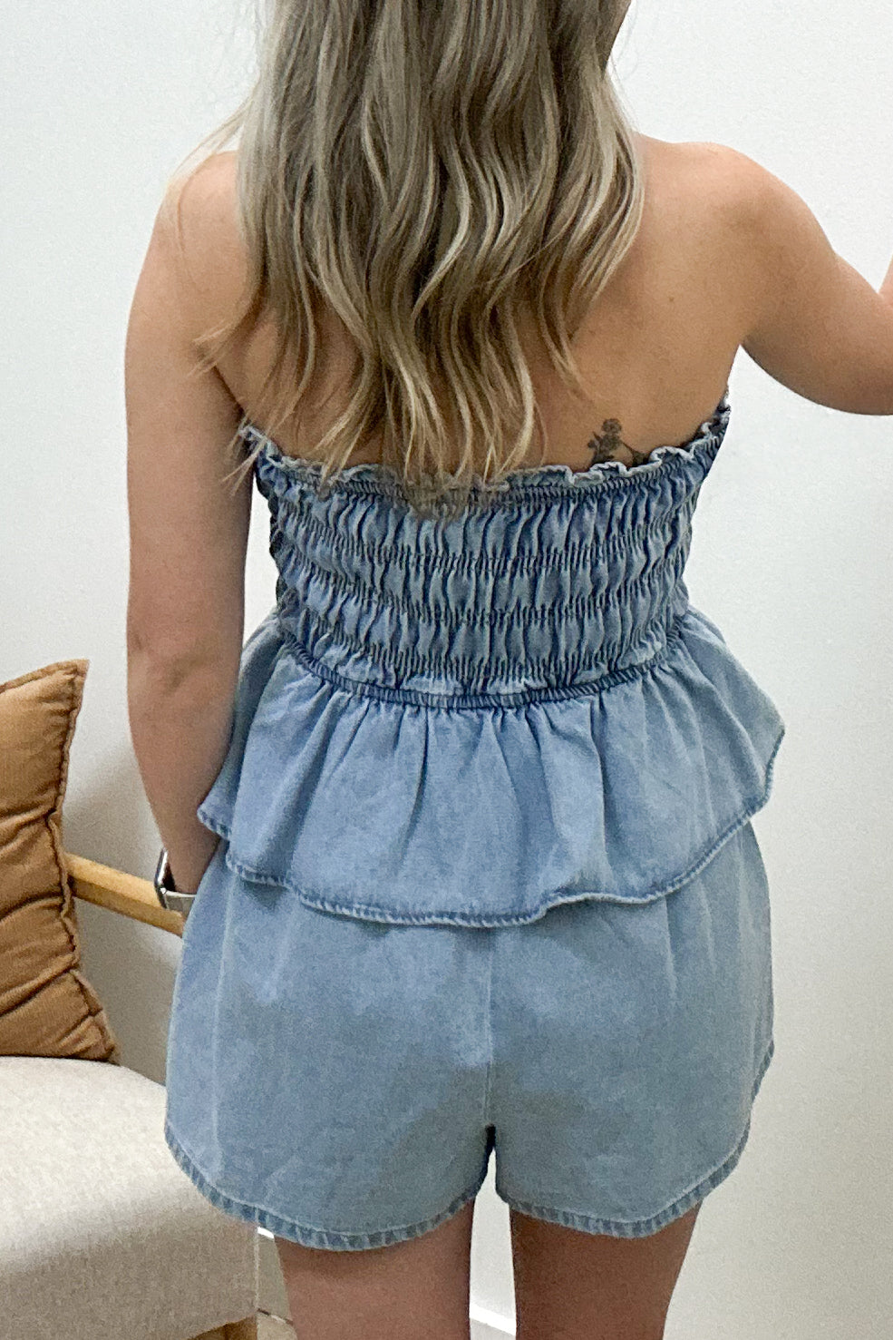 "Play It Cool" Romper (Denim)