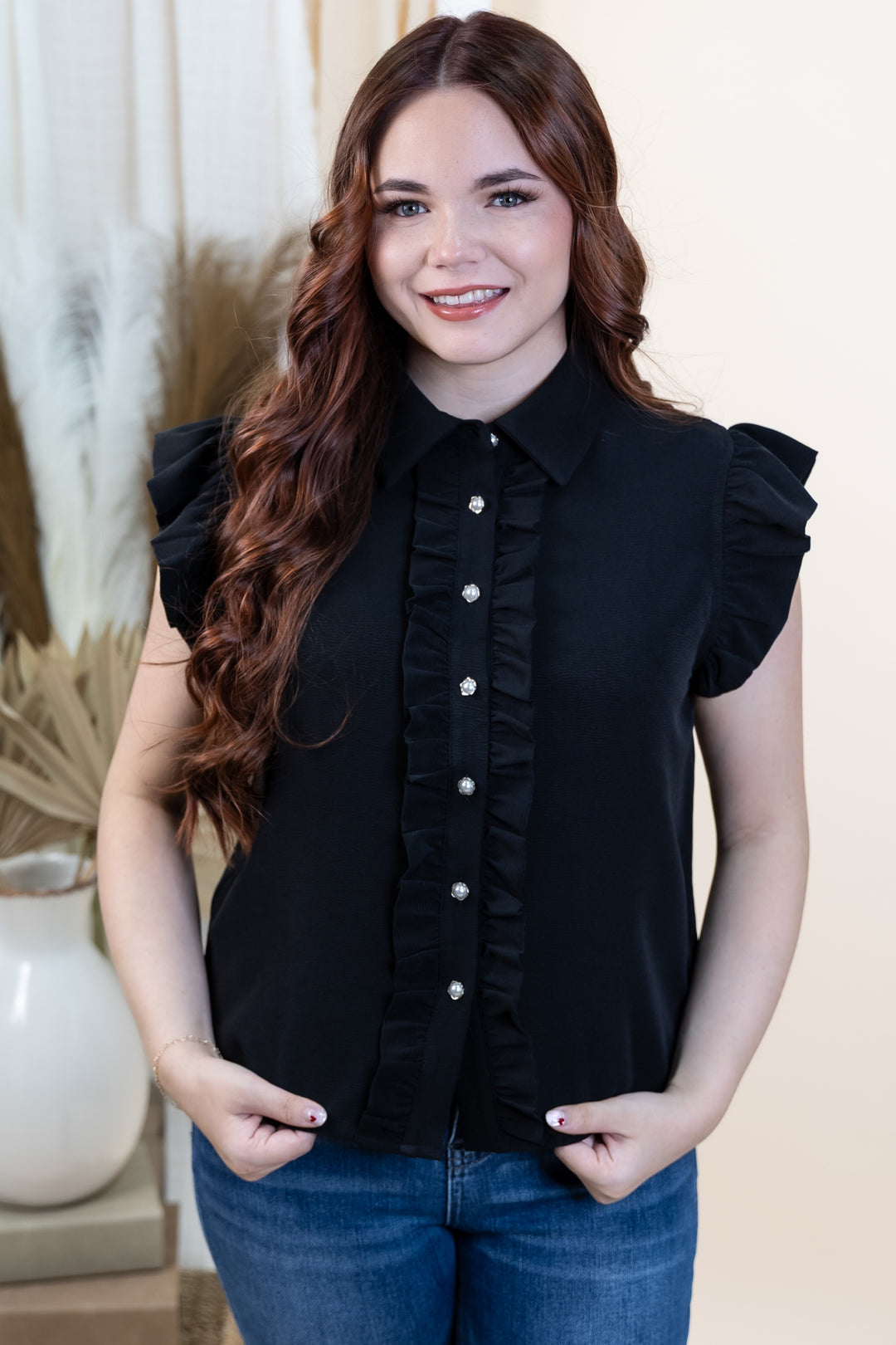 "Charmed With Grace" Top (Black)
