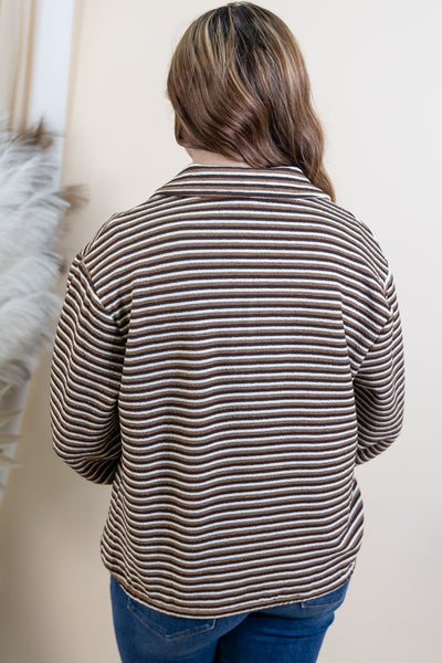 "No Doubts" Long Sleeve Top (Brown)