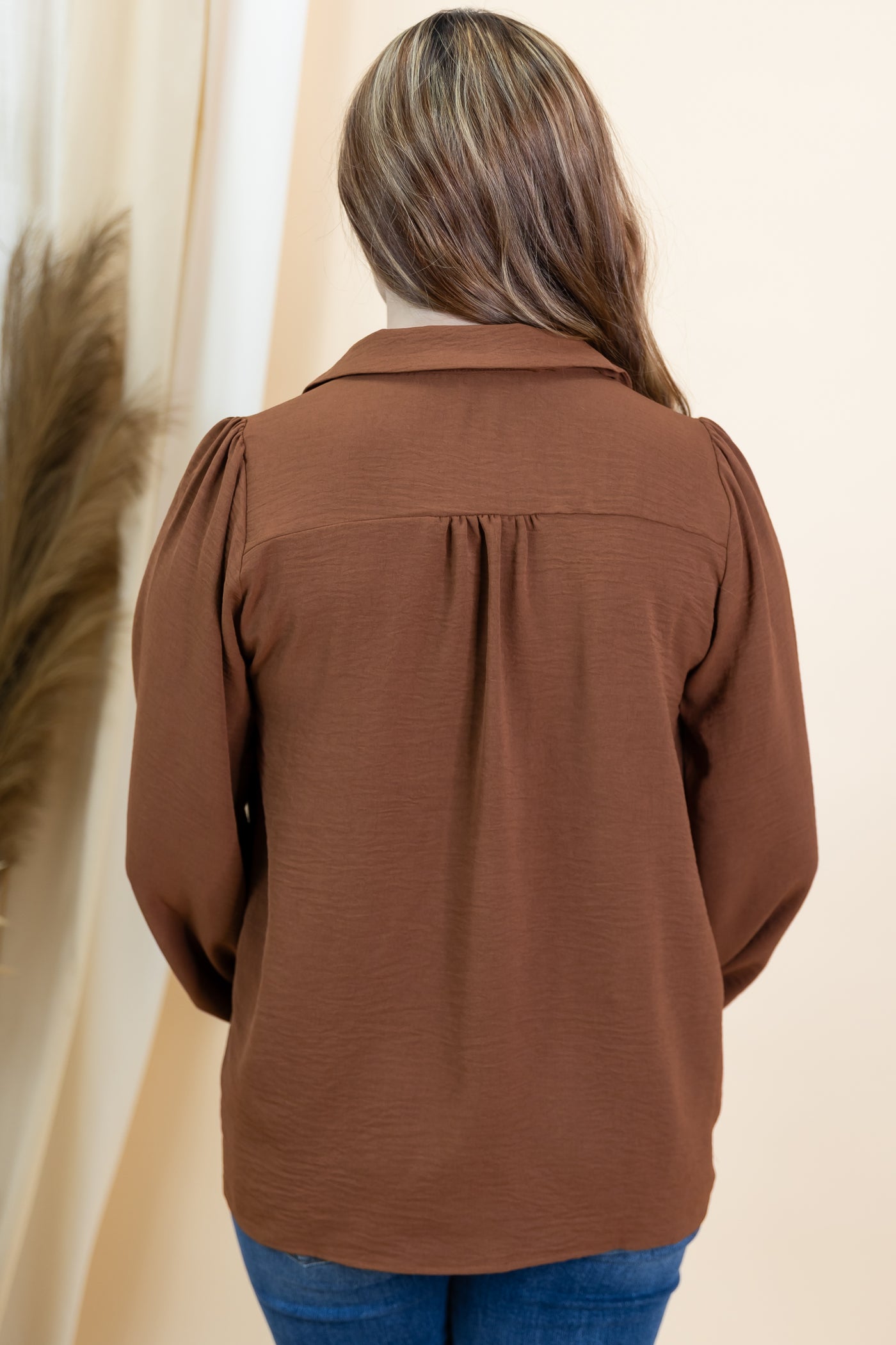 "Balanced Life" Blouse (Brown)