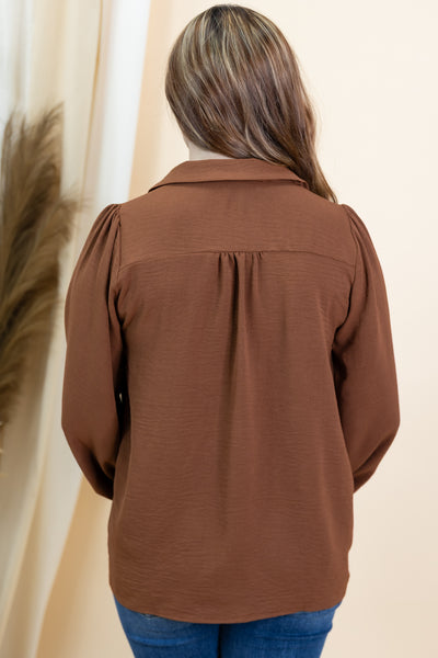 "Balanced Life" Blouse (Brown)