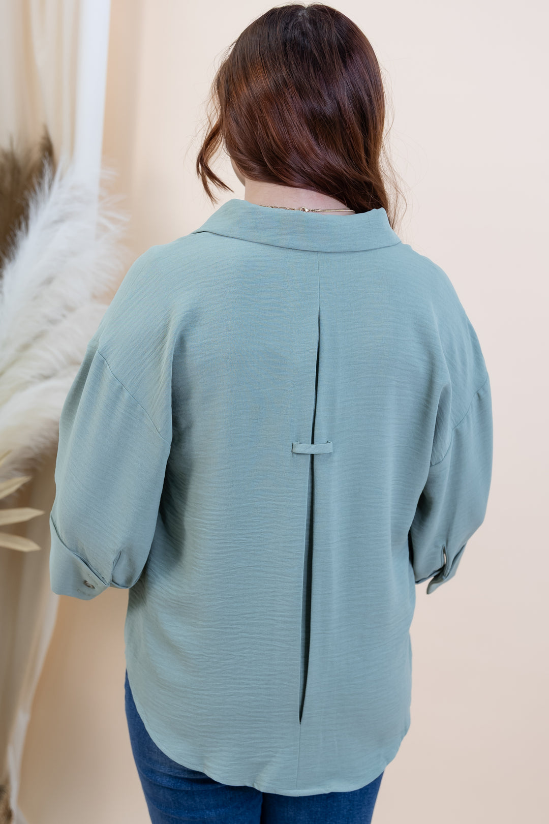 "Sharp & Simple" Button Up (Sage)