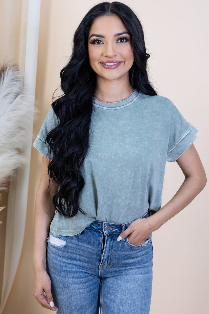 "Vintage Charm" Top (Olive)
