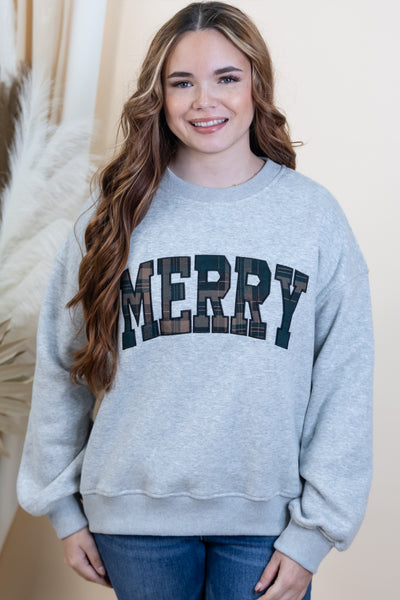 "Merry & Minimal" Sweatshirt (Heather Grey)