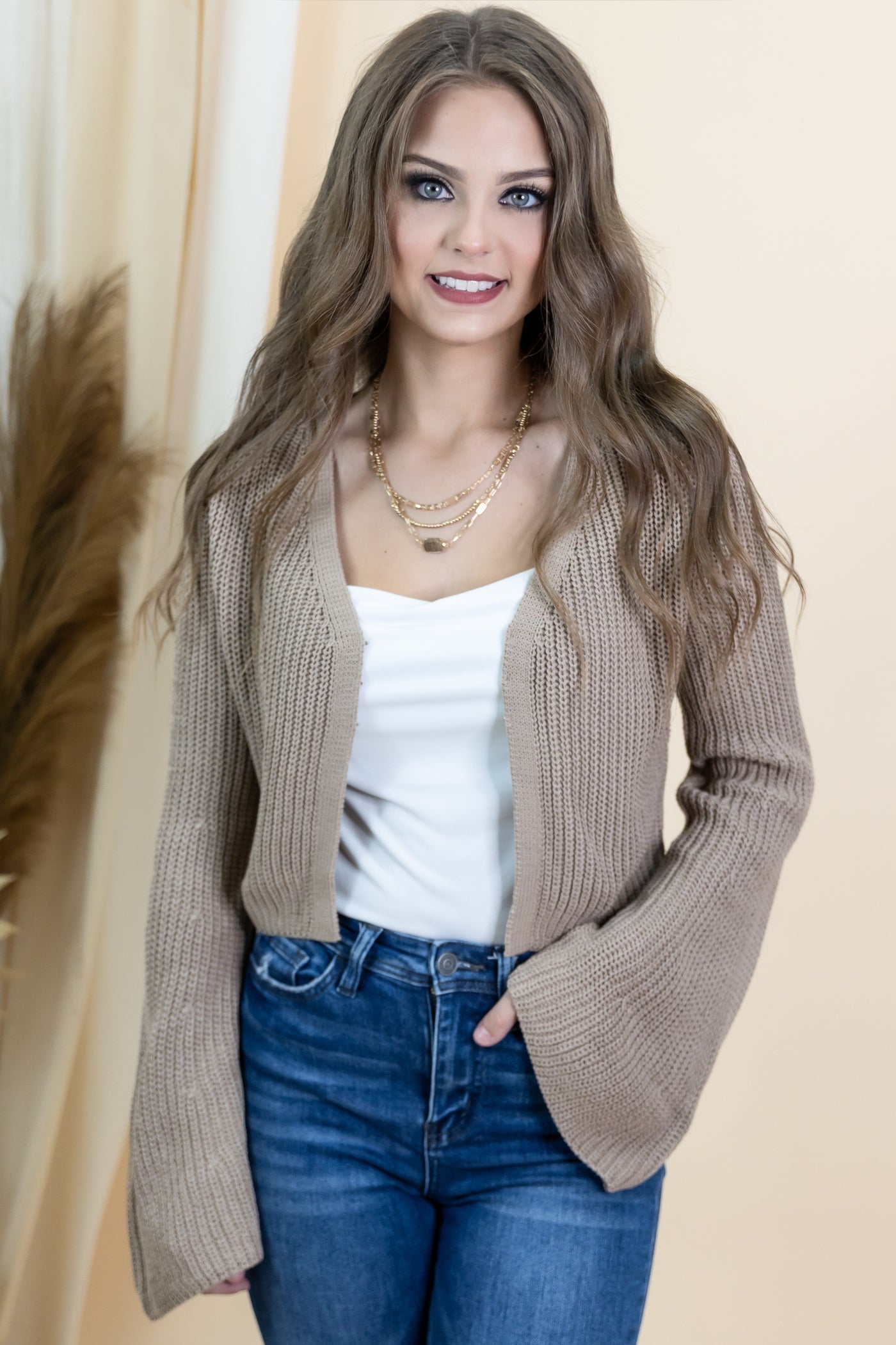 "Just Enough Time" Cardigan (Tan)