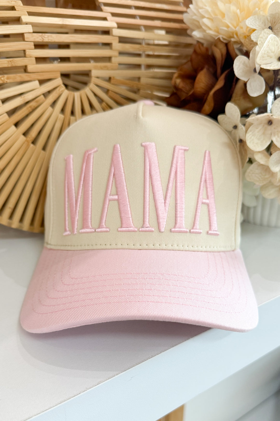 Mama Trucker Hat (Light Pink)