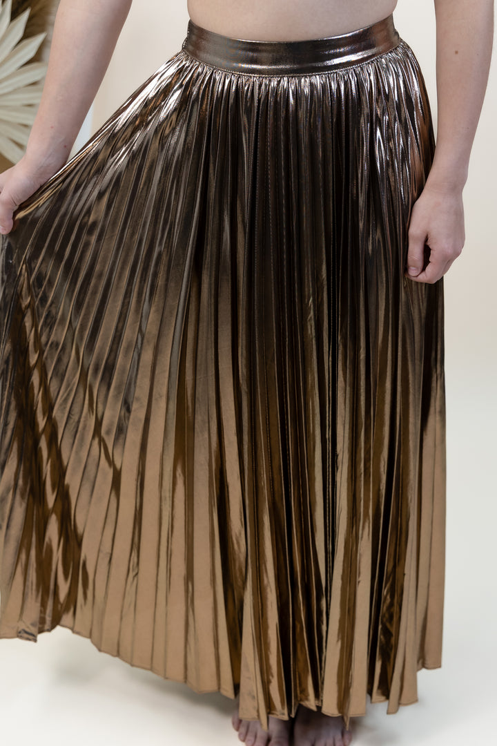 "Molten Magic" Maxi Skirt (Bronze)
