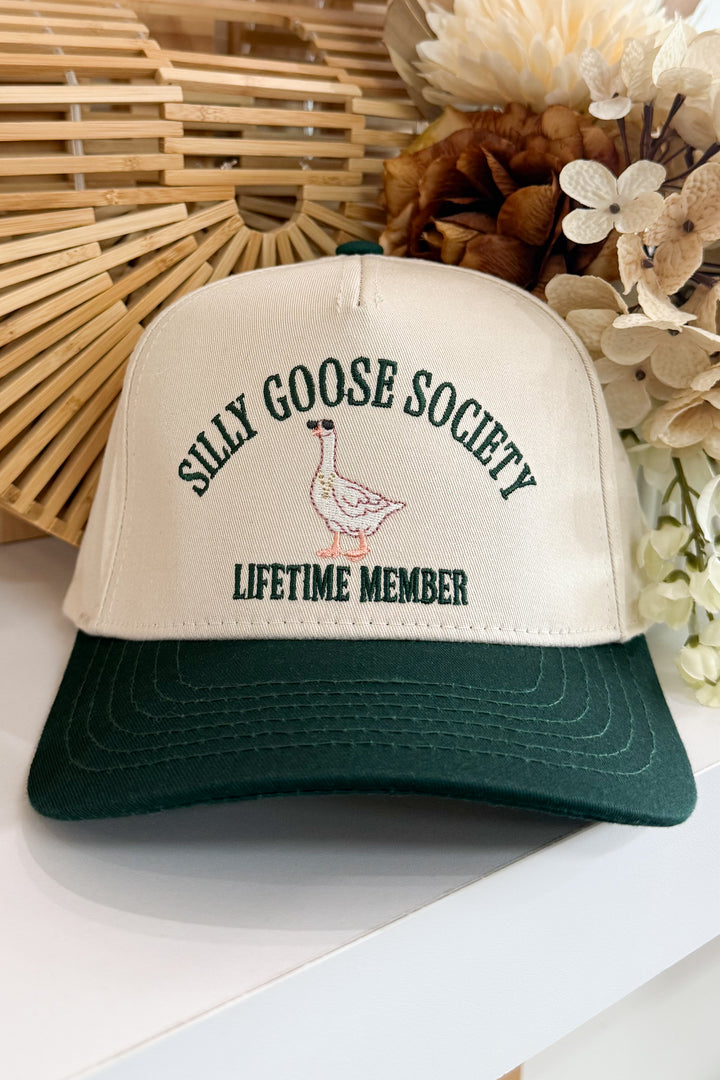 Silly Goose Society Trucker Hat (Green/Natural)