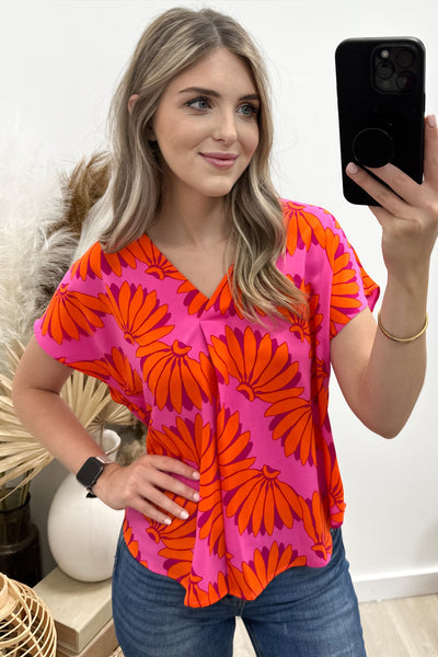 "Bananas For You" Blouse (Hot Pink)