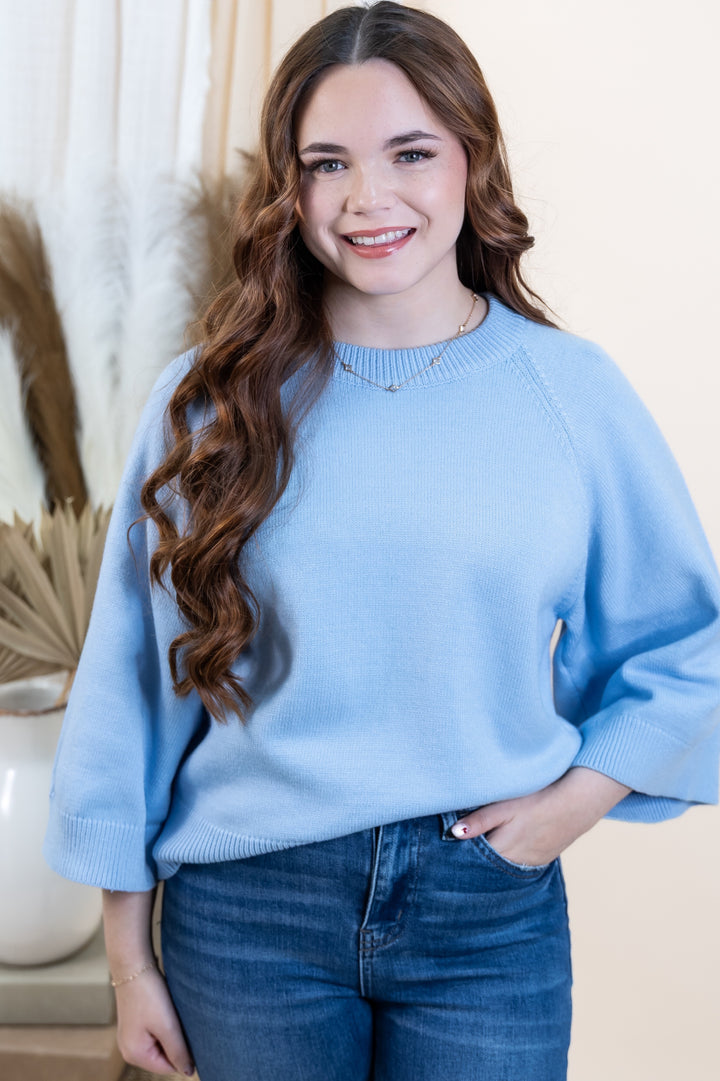 "Soft Start" Sweater (Light Blue)