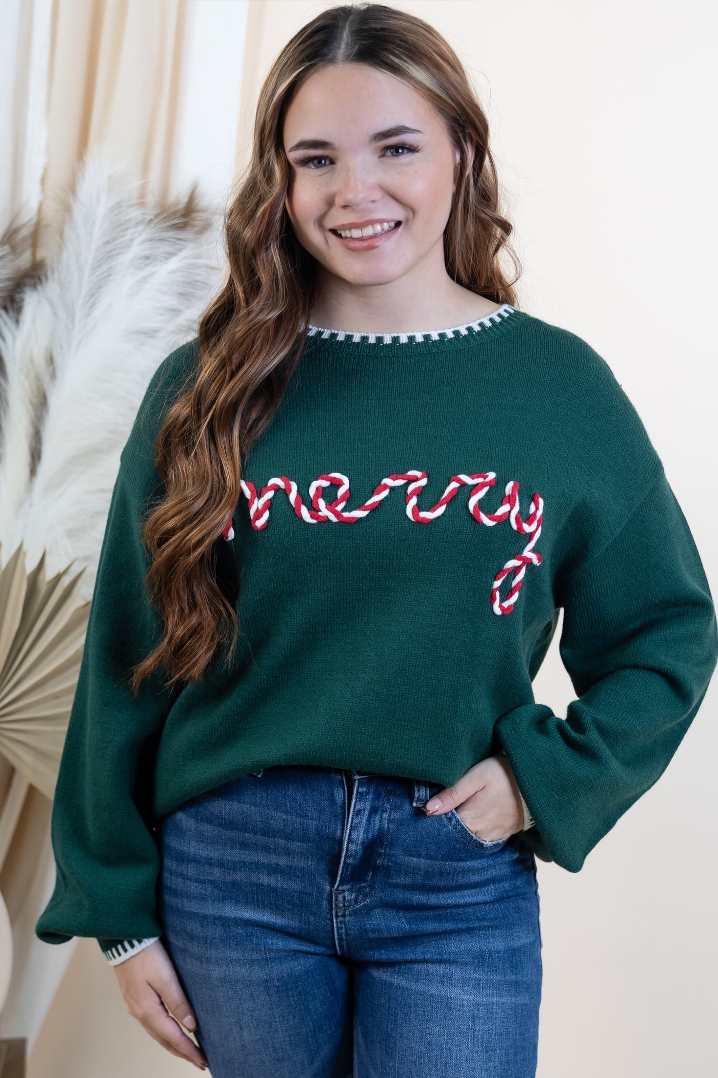 "Merry Mornings" Sweater (Hunter Green)